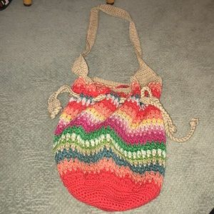 The Sak rainbow crochet bag